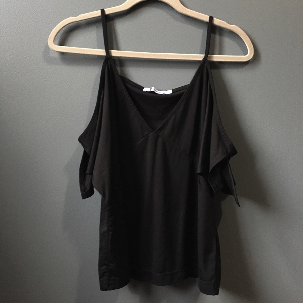 T by Alexander Wang Lux Ponte Cold Shoulder Top